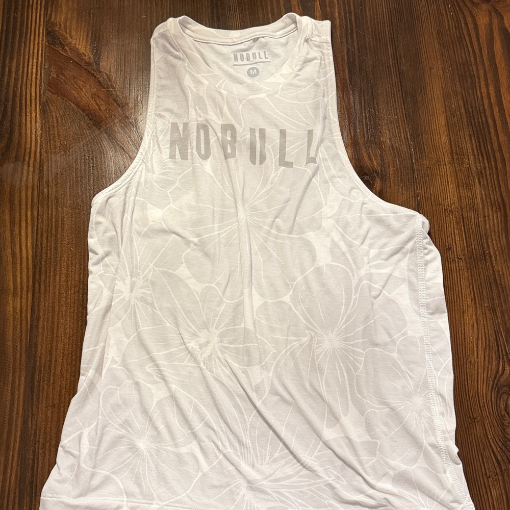 NOBULL White Floral Sleeveless Top